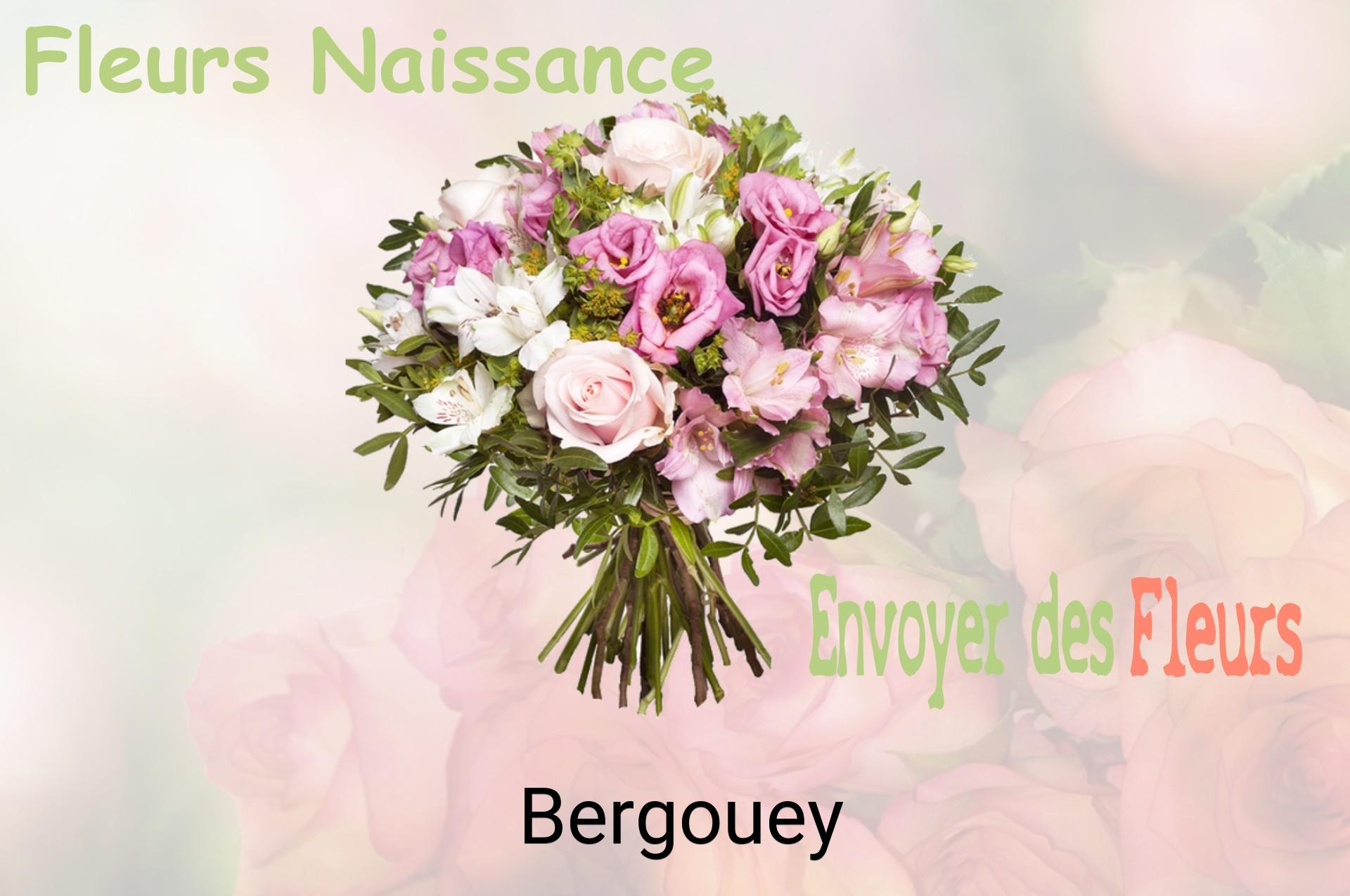Bouquet de fleurs de naissance livré à Bergouey