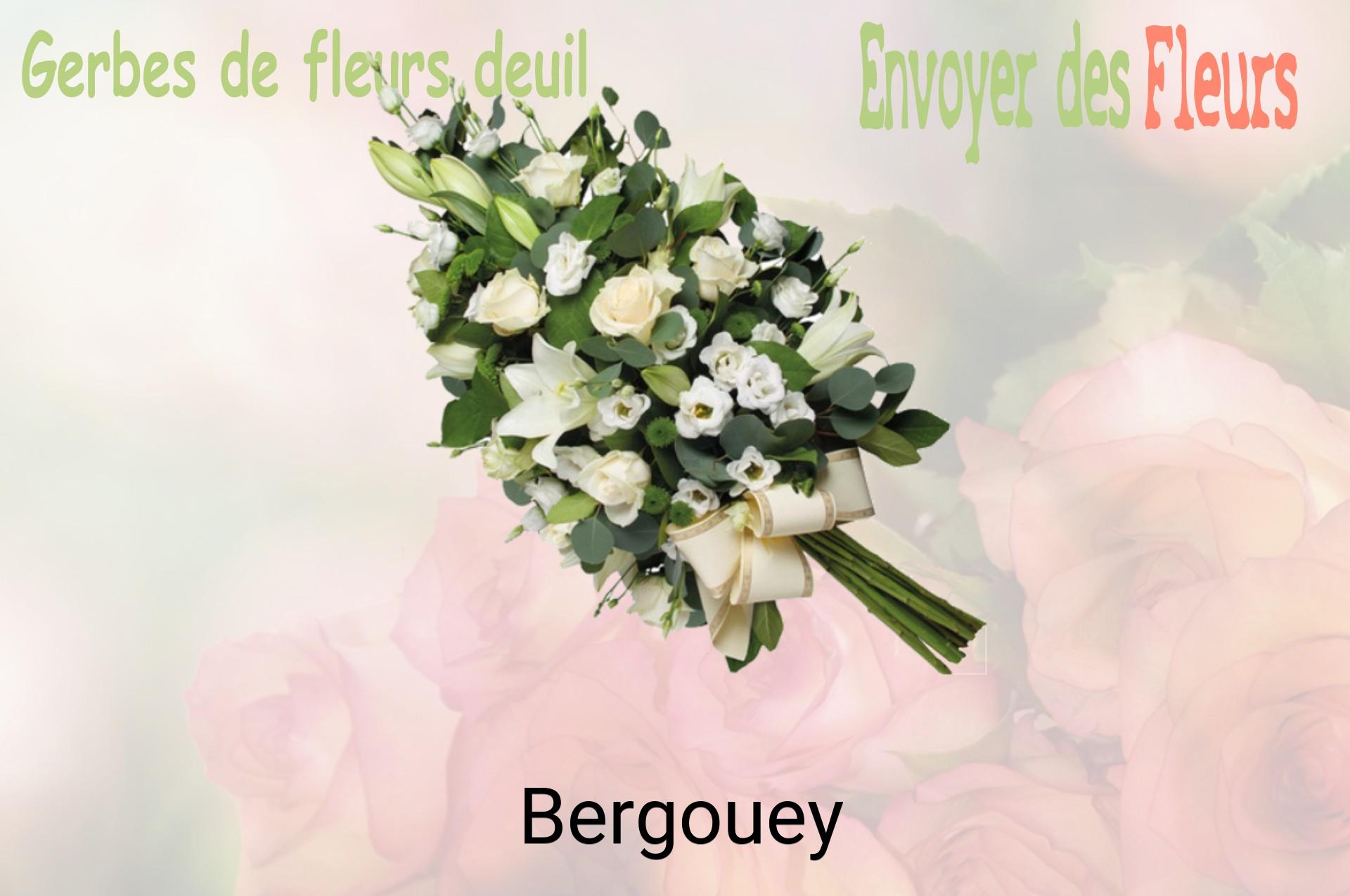 Gerbe de fleurs de deuil livrée à Bergouey